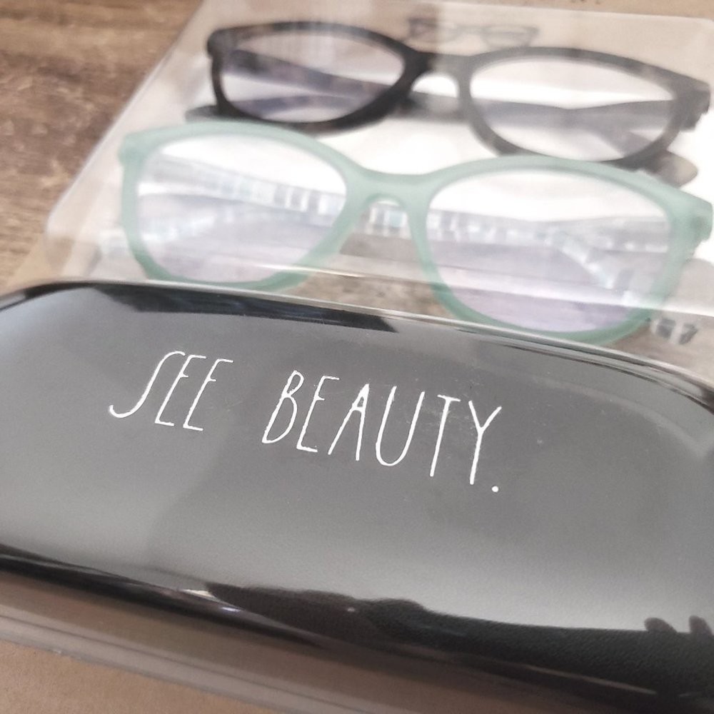 3 Set Rae Dunn Reading Glasses "See beauty"  Blue Light Blocking Filter 0